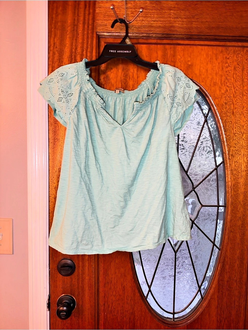 Democracy Flutter Sleeve Blouse in Blue  Like New